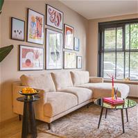 Sfeerfoto Canapé d'angle droit Scandinave Denver bouclé taupe