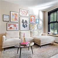 Sfeerfoto Canapé d'angle droit Scandinave Denver bouclé taupe