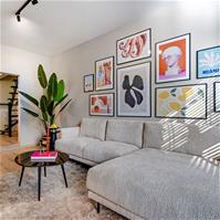 Sfeerfoto Canapé d'angle droit Scandinave Denver bouclé taupe