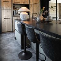 Sfeerfoto Tabouret de bar industriel Texas cuir anthracite 60 - 76 cm - pivotant