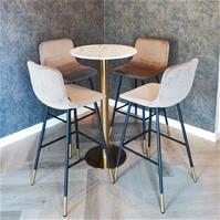 Sfeerfoto Tabouret de bar Mikky vert velours 65-78 cm