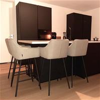 Sfeerfoto Tabouret de bar scandinave Andor tissu recyclé taupe 65-78 cm
