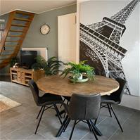 Sfeerfoto Chaise de salle à manger industrielle Barrel en éco-cuir anthracite