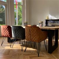 Sfeerfoto Chaise de salle à manger velours Jayron cuivre